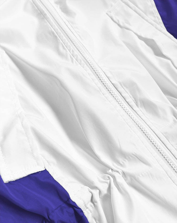 Bílo/světle modrá dámská bunda větrovka (YR1966) Barva: odcienie niebieskiego, Velikost: M (38)