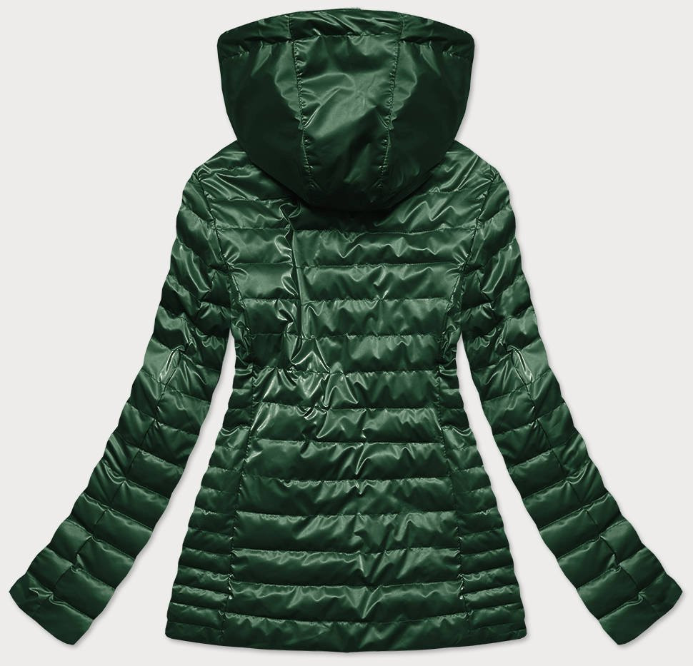 Zelená dámská bunda s kapucí (2021-11) odcienie zieleni L (40)