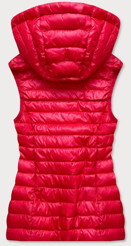 Červená prošívaná dámská vesta (B2721) odcienie czerwieni S (36)