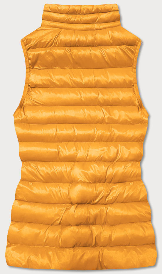 Krátká žlutá dámská prošívaná vesta model 16279850 Žlutá S (36) - J.STYLE