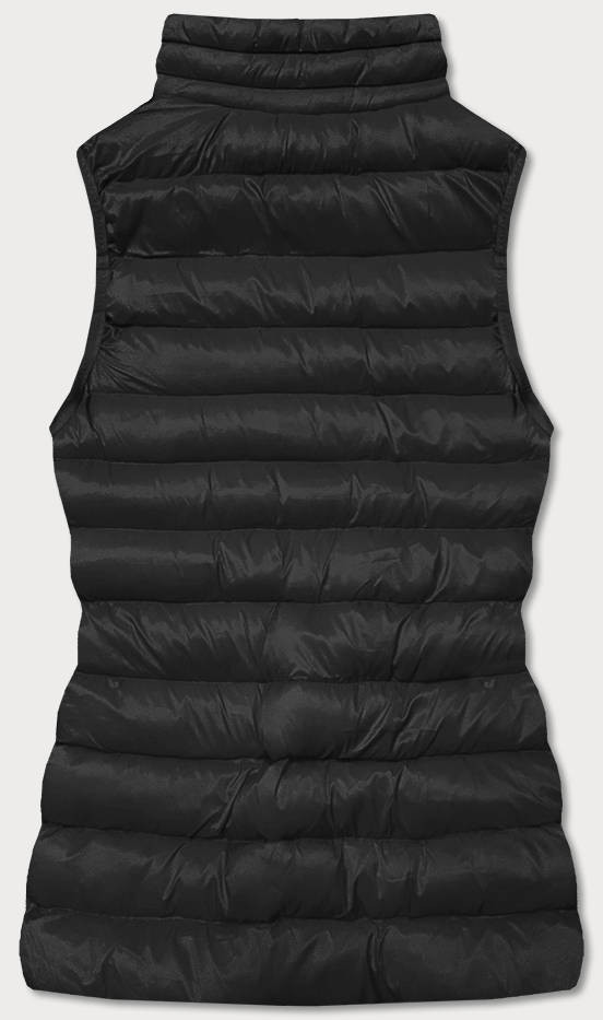 Krátká černá dámská prošívaná vesta (23077-392) Barva: odcienie czerni, Velikost: S (36)