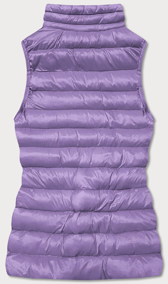 Krátká fialová prošívaná dámská vesta (23077-35) Barva: odcienie fioletu, Velikost: S (36)