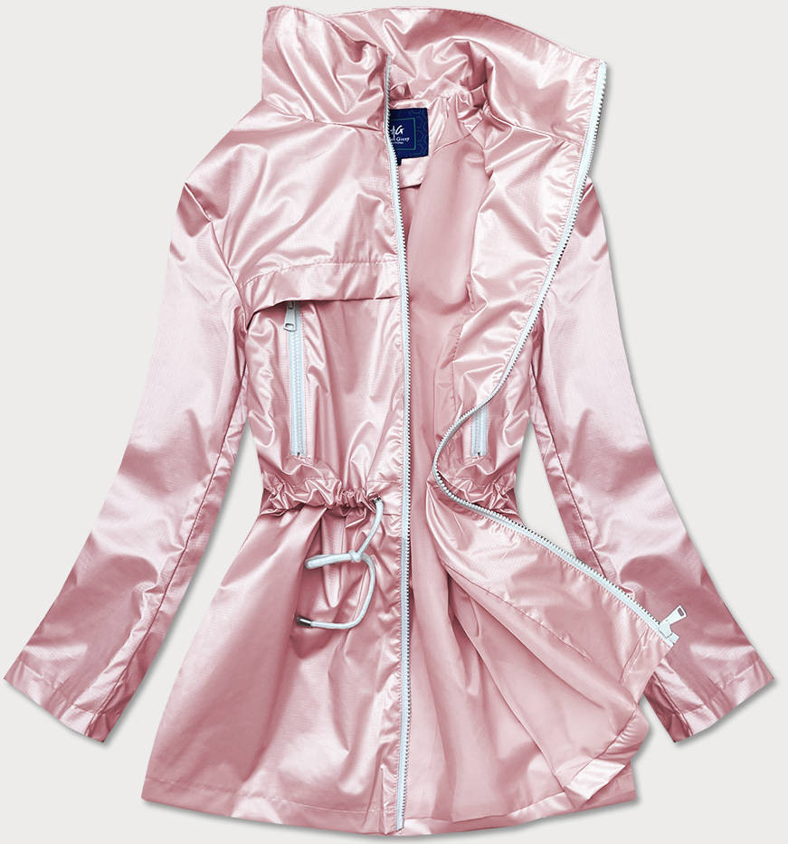 Tenká růžová dámská bunda se stojáčkem (AG5-017) růžová L (40)