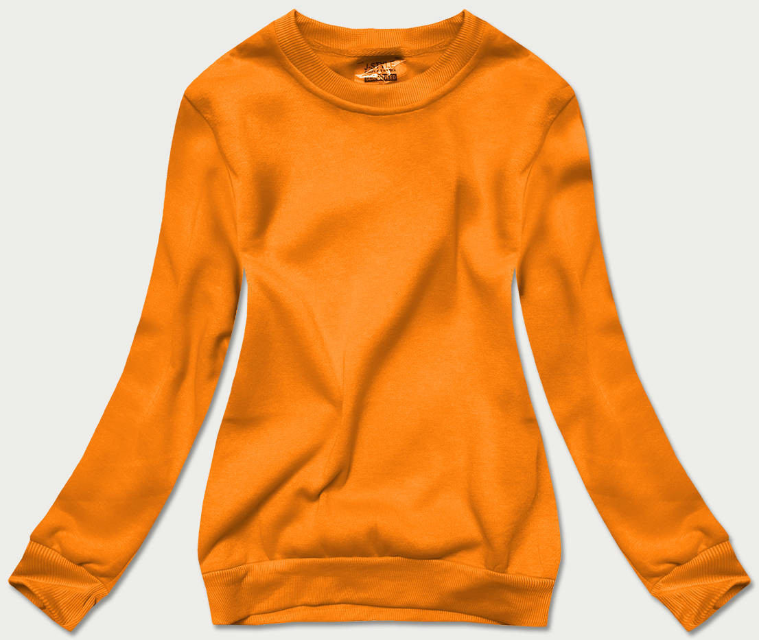 Světle oranžová dámská tepláková mikina se stahovacími lemy model 17038507 oranžová S (36) - J.STYLE