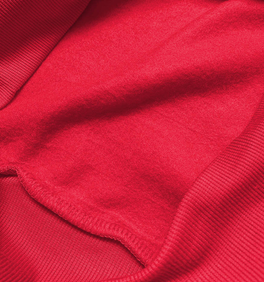 Červená dámská tepláková mikina se stahovacími lemy (W01-18) Barva: odcienie czerwieni, Velikost: XL (42)