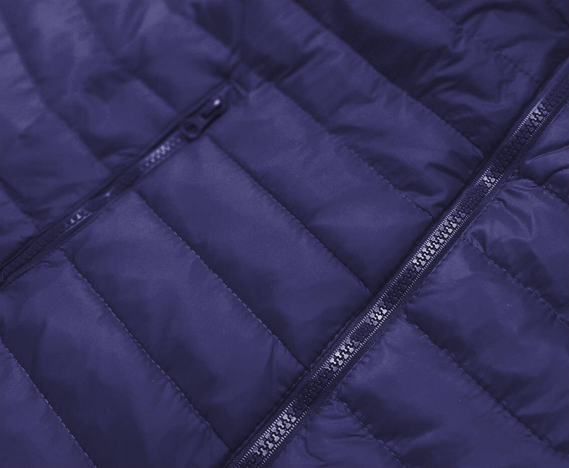 Tmavě modrá lehká dámská prošívaná bunda model 17050618 - J.STYLE Barva: odcienie niebieskiego, Velikost: S (36)