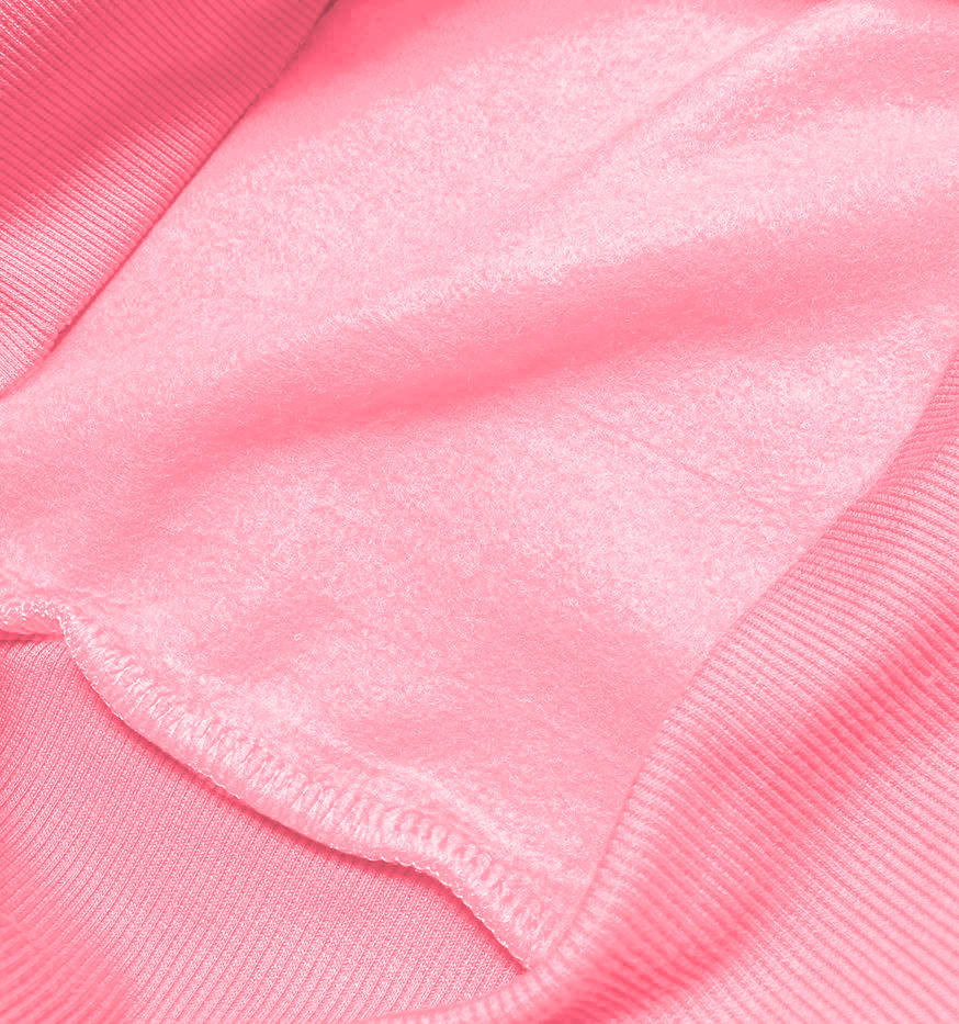 Světle růžová dámská tepláková mikina se stahovacími lemy model 17059111 - J.STYLE Barva: odcienie różu, Velikost: S (36)
