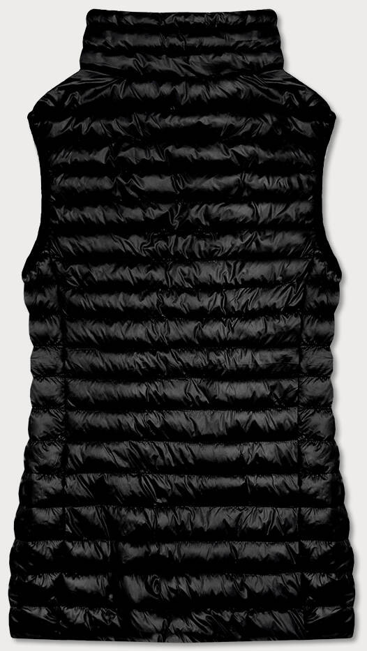 Krátká černá dámská prošívaná vesta model 17199567 černá L (40) - J.STYLE