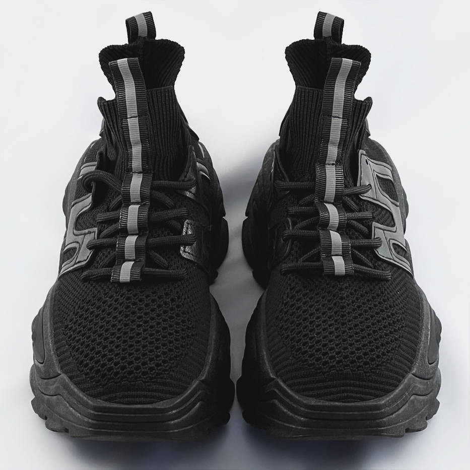 Černé dámské textilní tenisky sneakers (RA16) odcienie czerni XL (42)