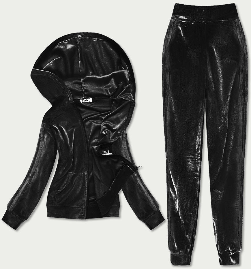 Černý dámský velurový dres model 17694104 - Defox Barva: odcienie czerni, Velikost: XL (42)