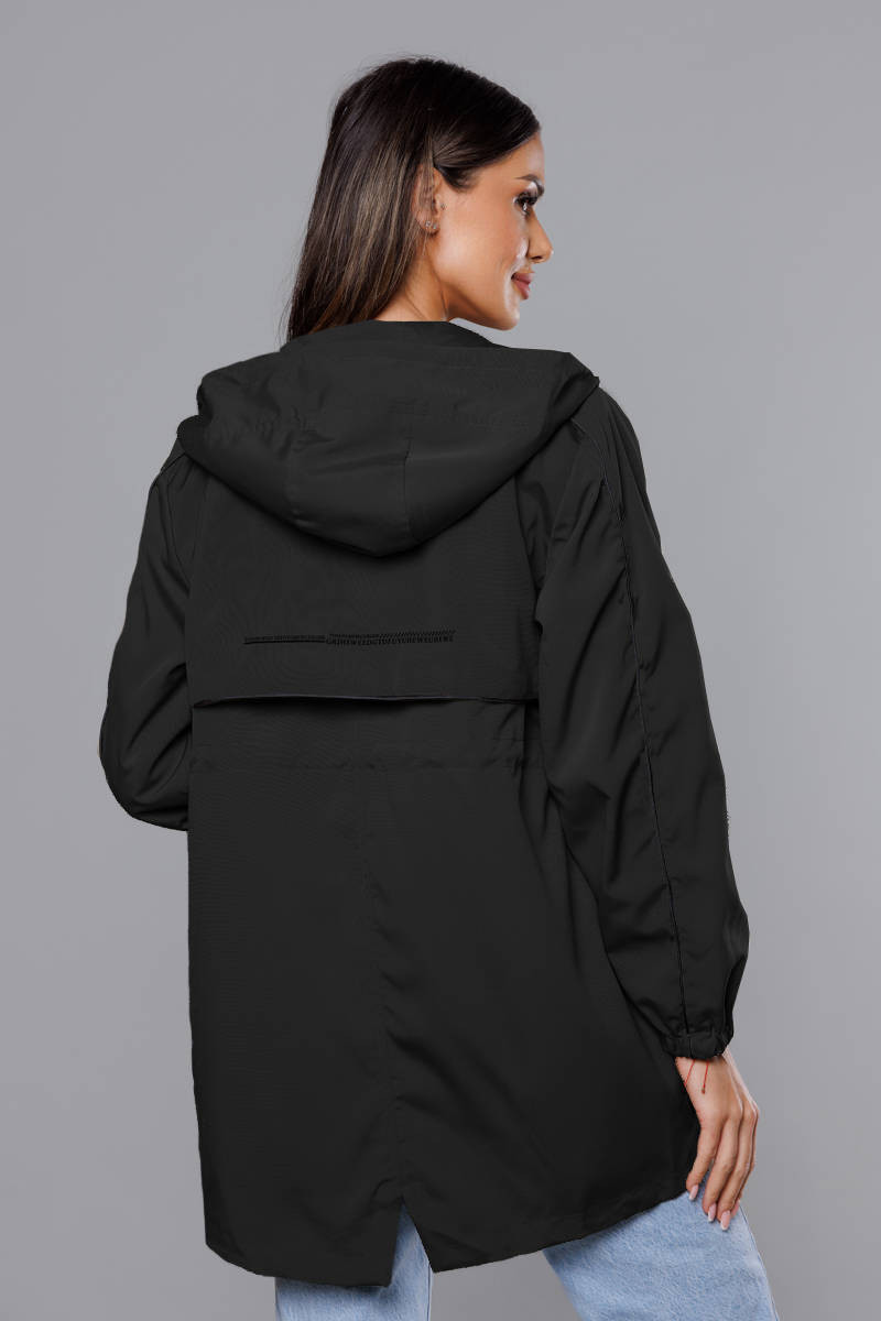 Tenká černá dámská bunda s podšívkou (B8119-1) odcienie czerni XL (42)