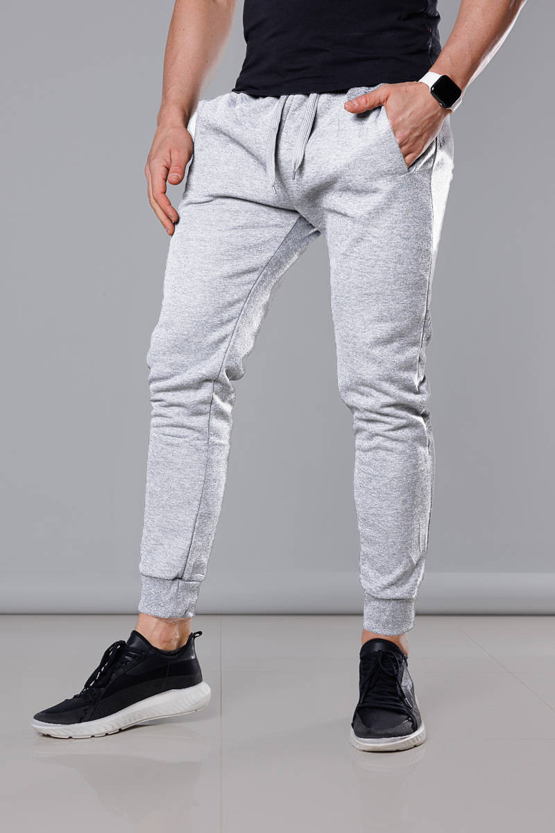 Světle šedé pánské teplákové kalhoty (68XW01-2) odcienie szarości XL
