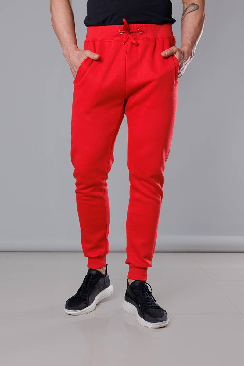 Červené pánské teplákové kalhoty (68XW01-18) Barva: odcienie czerwieni, Velikost: XXL