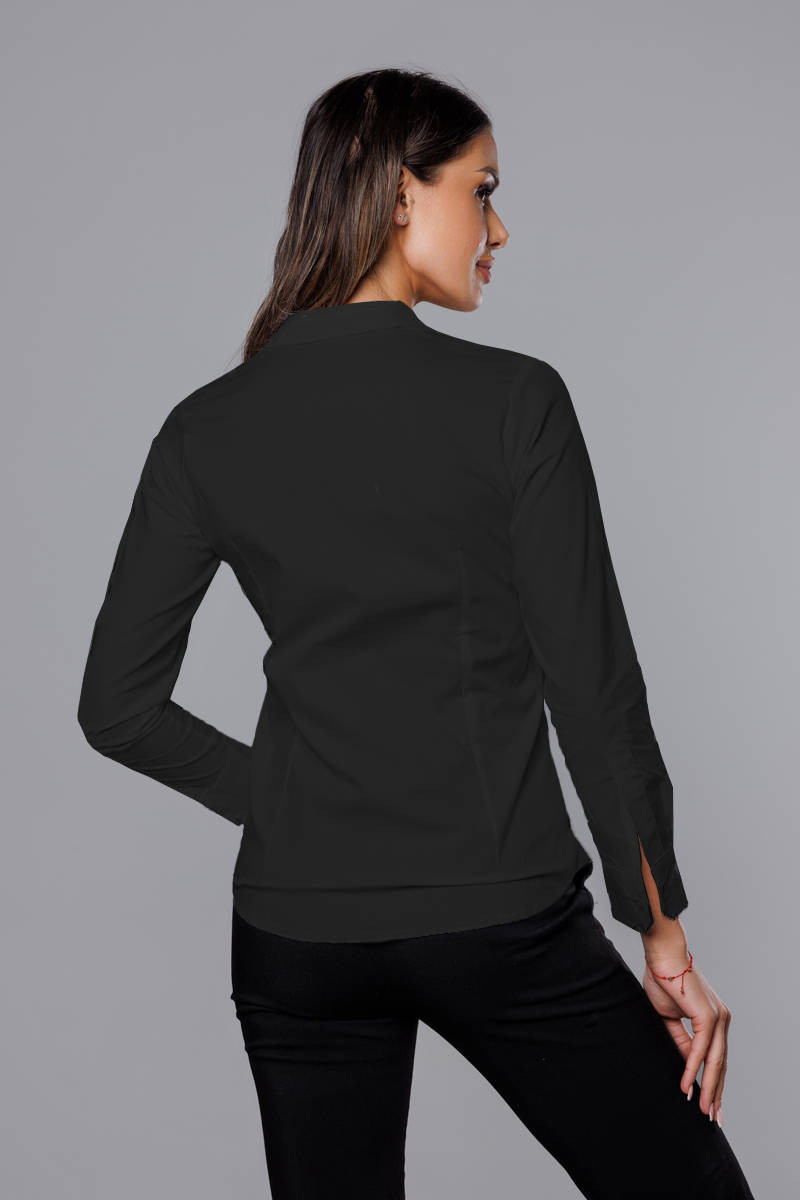 Klasická černá dámská košile model 18302285 černá S (36) - J.STYLE