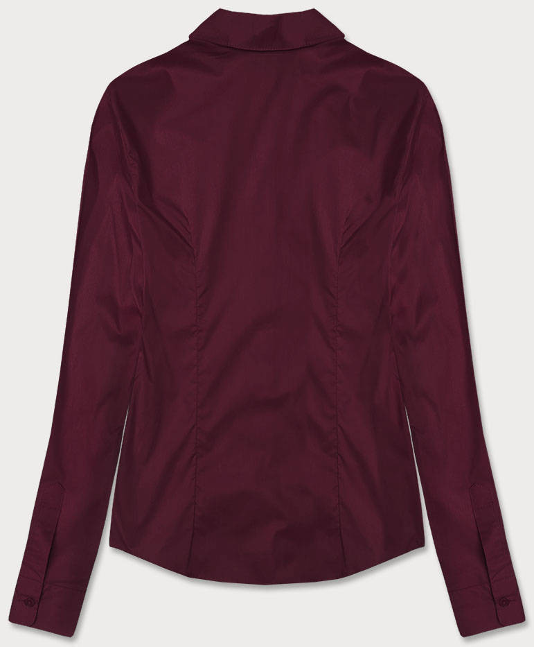Klasická dámská košile ve vínové bordó barvě model 18302320 bordowy S (36) - J.STYLE