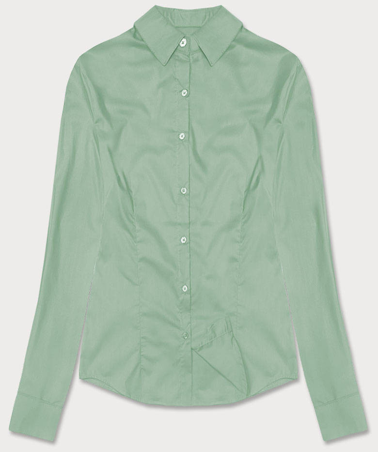 Světle zelená klasická dámská košile model 18302325 zielony S (36) - J.STYLE