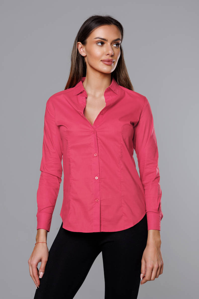 Klasická dámská košile v barvě Červená S (36) model 18302330 - J.STYLE