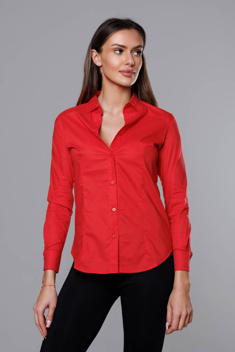 Klasická červená dámská košile (HH039-5) Barva: odcienie czerwieni, Velikost: L (40)