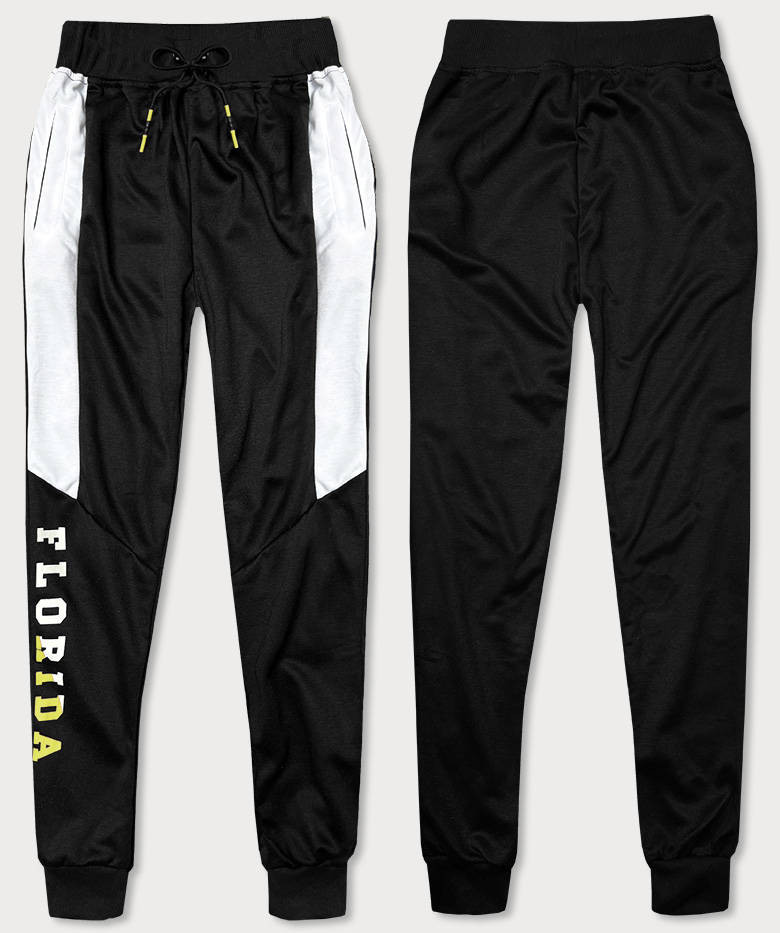 Černé pánské teplákové kalhoty (8K199) Barva: odcienie czerni, Velikost: M