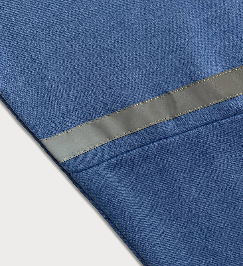 Světle modré pánské teplákové kalhoty s reflexními prvky (8K189-17) Barva: odcienie niebieskiego, Velikost: XXL