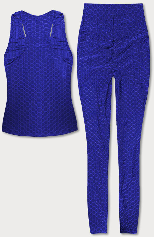 Světle modrý sportovní komplet - top a legíny (YW88037-9) Barva: odcienie niebieskiego, Velikost: M (38)