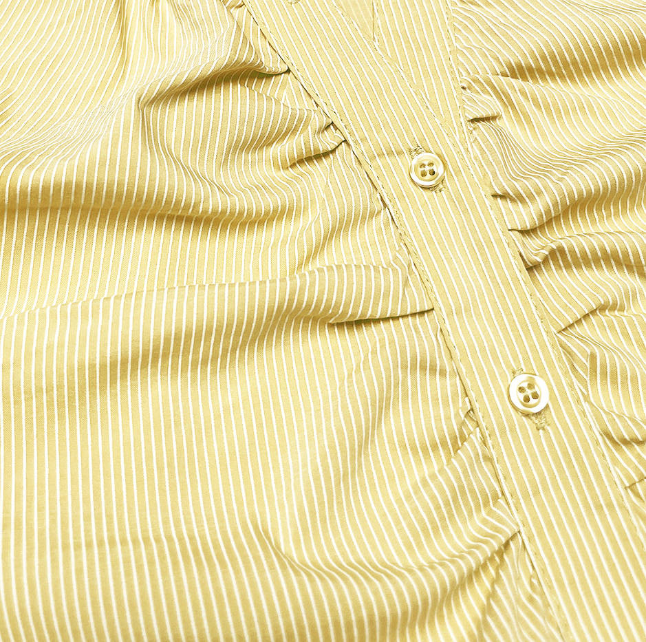 Žlutá pruhovaná halenka s krátkými rukávy (SST16222D) Barva: odcienie żółtego, Velikost: L (40)