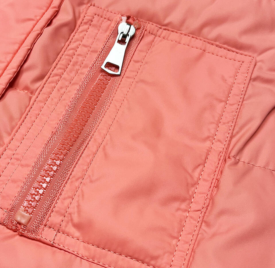 Oboustranná dámská vesta v lososové barvě model 18471326 Růžová S (36) - Miss TiTi