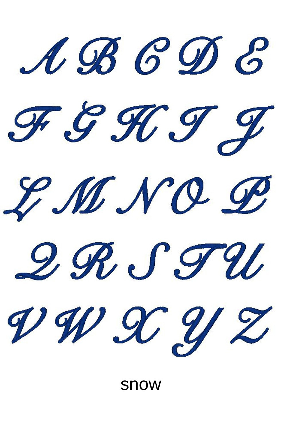 Výšivka monogram dvě písmena Allegra script Snow