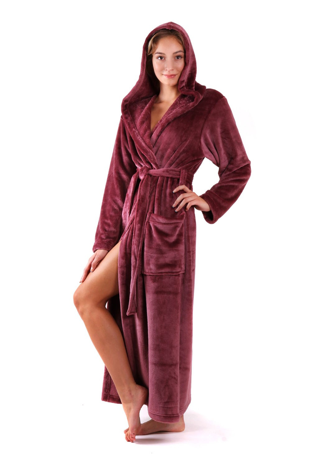 Dámský župan Siena s kapucí 3156 mauve wine - Vestis M