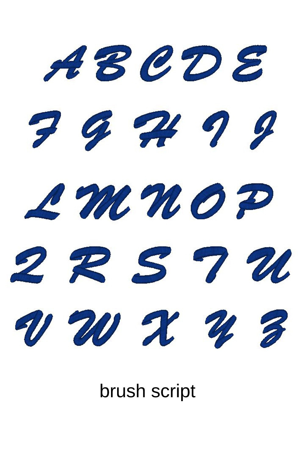 Výšivka monogram dvě písmena Allegra script Brush script