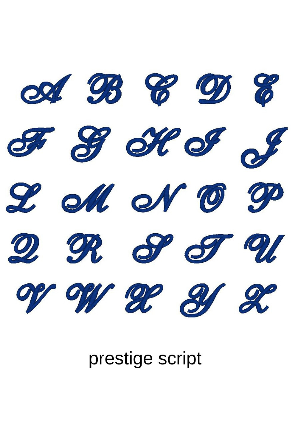 Výšivka monogram dvě písmena Allegra script Prestige script