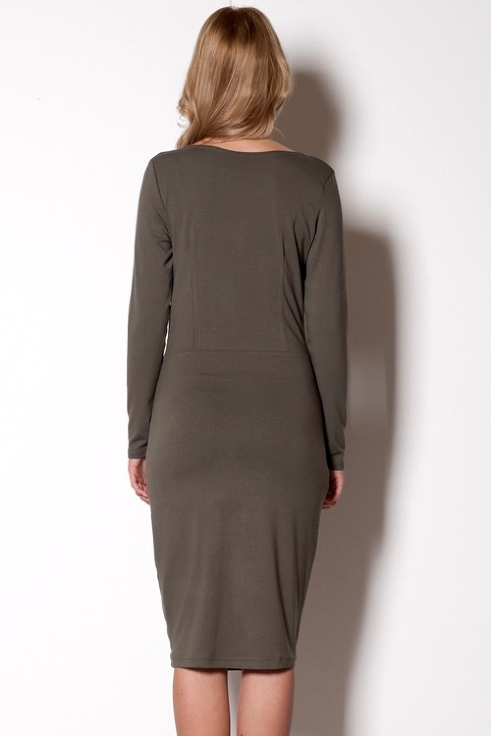Dámské šaty model 6323587 oliva - Figl Barva: olivová, Velikost: L