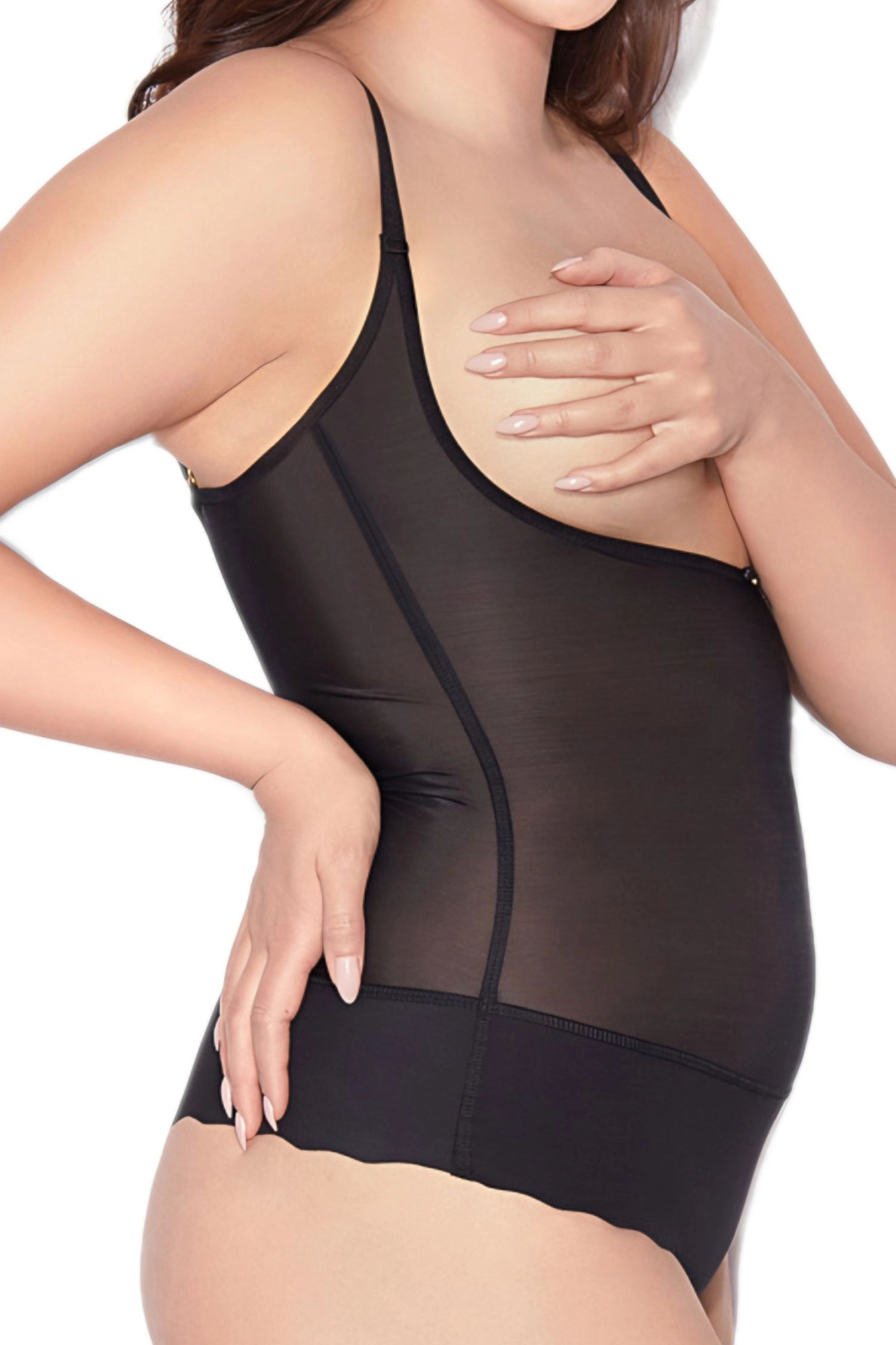 Stahovací body Glam string black - MITEX černá XS