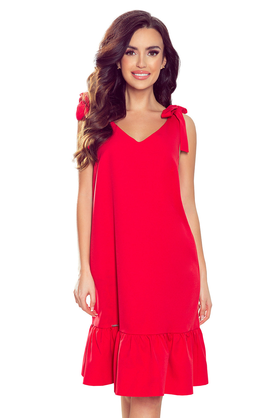 Dámské šaty 306-1 Rosita - NUMOCO Barva: Červená, Velikost: S