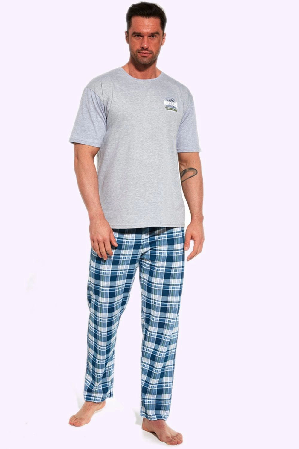 Pánské pyžamo 134/133 Yellowstone - CORNETTE Barva: melanž, Velikost: XXL