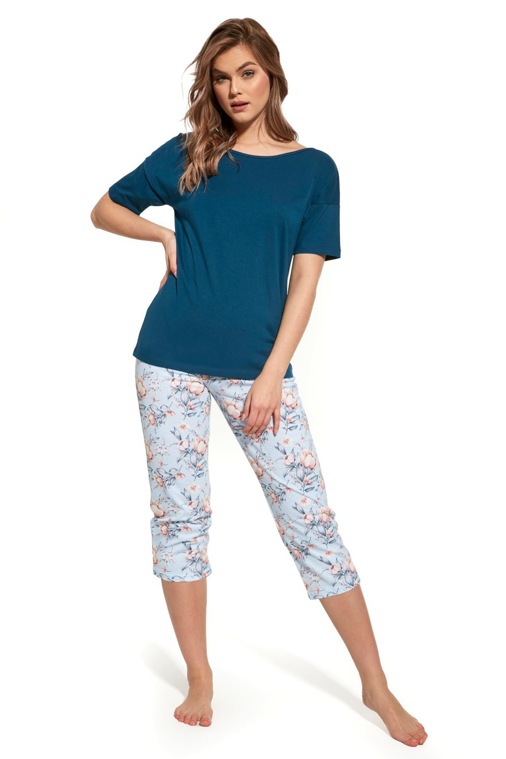 Dámské pyžamo model 17457404 Alice - Cornette Barva: světle modrá, Velikost: S