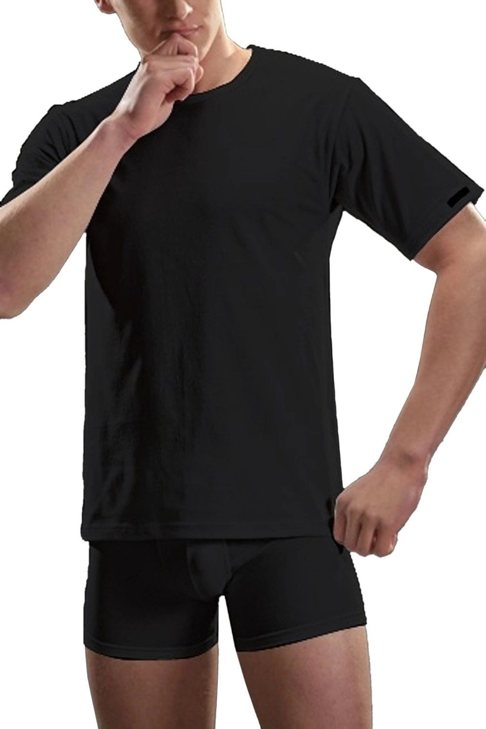 Pánské tričko 202 Authentic new black - CORNETTE Barva: černá, Velikost: S