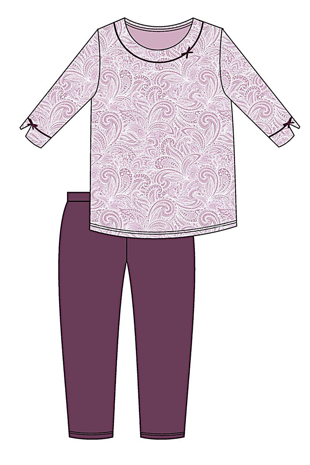 Dámské pyžamo model 17908558 Stella plus - Cornette Barva: fialová, Velikost: 5XL