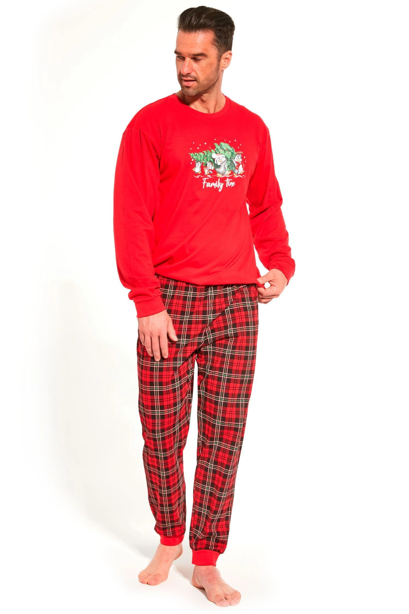 Pánské pyžamo 115/203 Time - CORNETTE Barva: Červená, Velikost: L