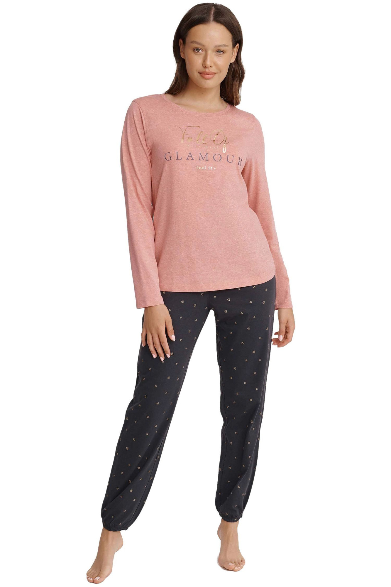 Dámské pyžamo 40936 Glam pink - HENDERSON vícebarevná XL