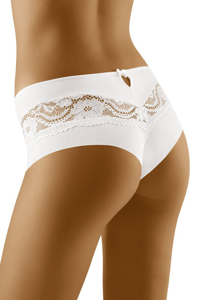 Kalhotky brazilského střihu s krajkou Nina bílé Barva: bílá, Velikost: M