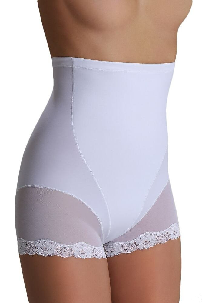 Stahovací kalhotky s krajkou Violetta bílé bílá XL