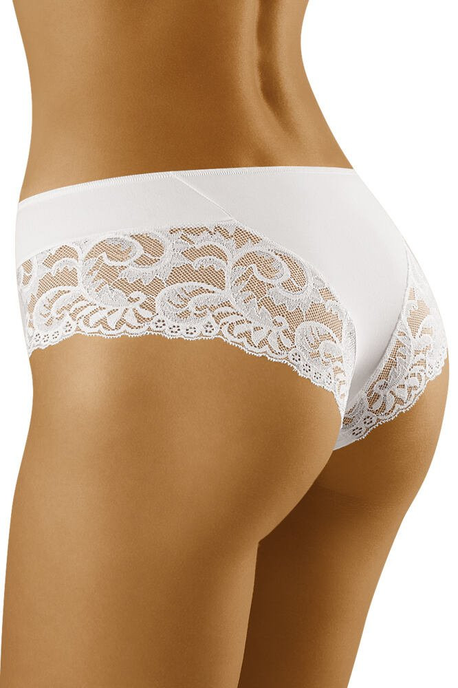 Dámské kalhotky s krajkou model 15557618 bílé - Wolbar Barva: bílá, Velikost: S