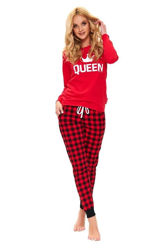 Dámské pyžamo Queen červené dlouhé Barva: červená, Velikost: S