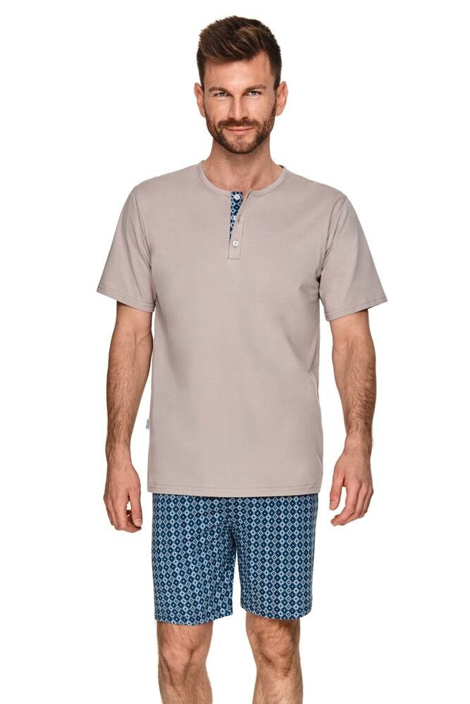 Pánské pyžamo Maxim béžové Barva: Béžová, Velikost: L