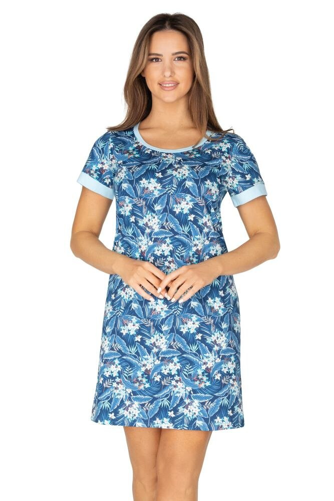 Dámská košilka model 17261117 modrá s květy - Regina Barva: modrá, Velikost: XL