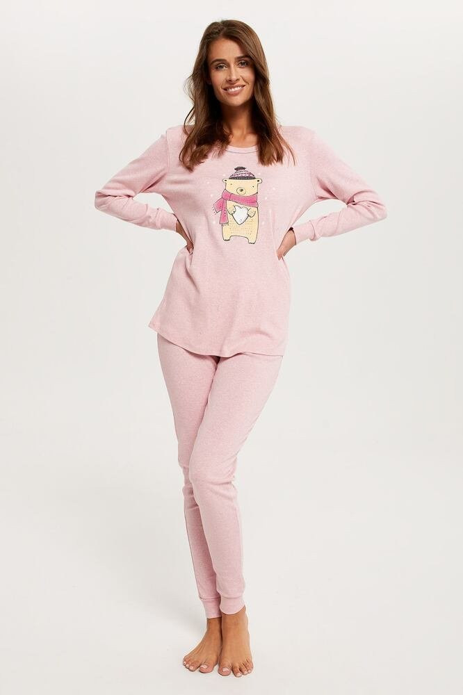 Dámské pyžamo Baula růžové s medvědem Barva: růžová, Velikost: L