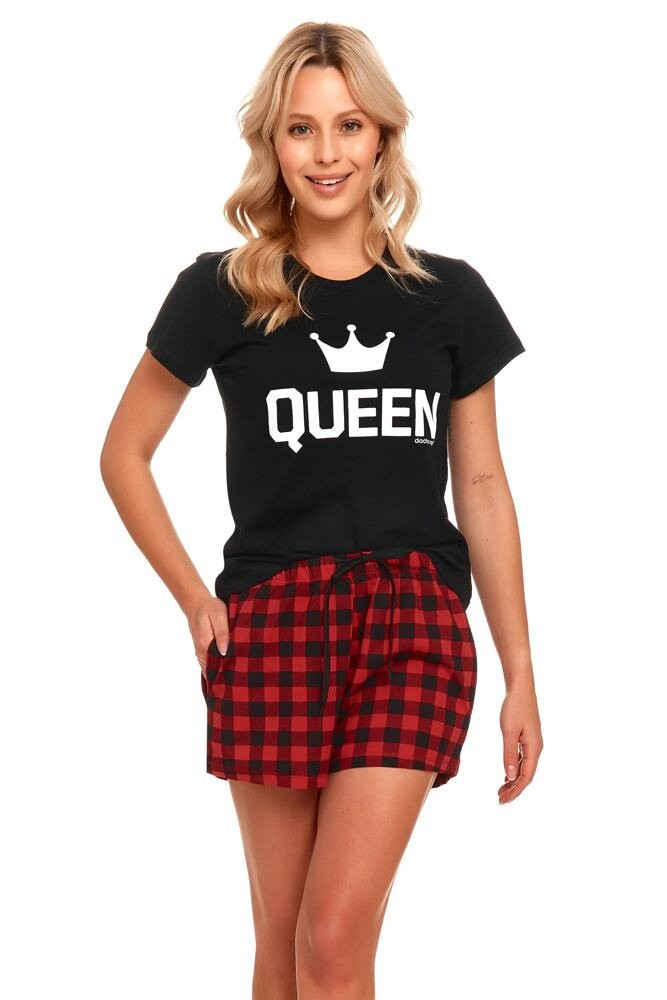 Dámské pyžamo Queen II černé Barva: černá, Velikost: M