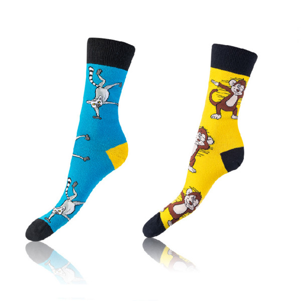 Veselé ponožky 2 páry CRAZY SOCKS 2x - BELLINDA - světle modrá 35 - 38