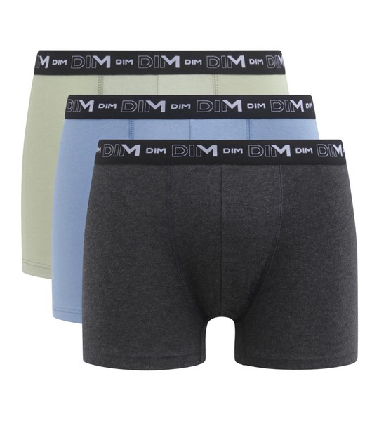 Pánské boxerky 3 ks DIM COTTON STRETCH BOXER 3x - DIM - šedá M